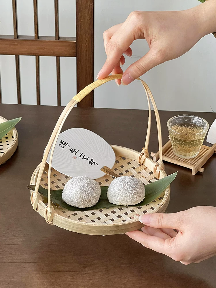 Giỏ tre nhỏ đựng đồ ăn, khay đựng đồ ăn nhẹ, giỏ đựng khoai tây chiên, giỏ đựng đồ chiên, đĩa đựng đồ ăn nhẹ kiểu Trung Quốc di động, đồ trang trí bằng tre đan dùng cho mục đích thương mại.