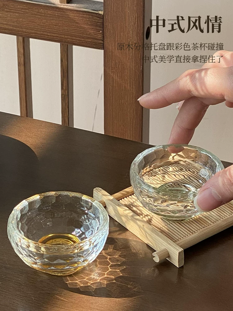 Ly thủy tinh màu kiểu Nhật Bản có vân búa, ly rượu sake nhỏ, bộ tách trà cá nhân, ly nếm thử, ly rượu sake, ly thủy tinh mini.