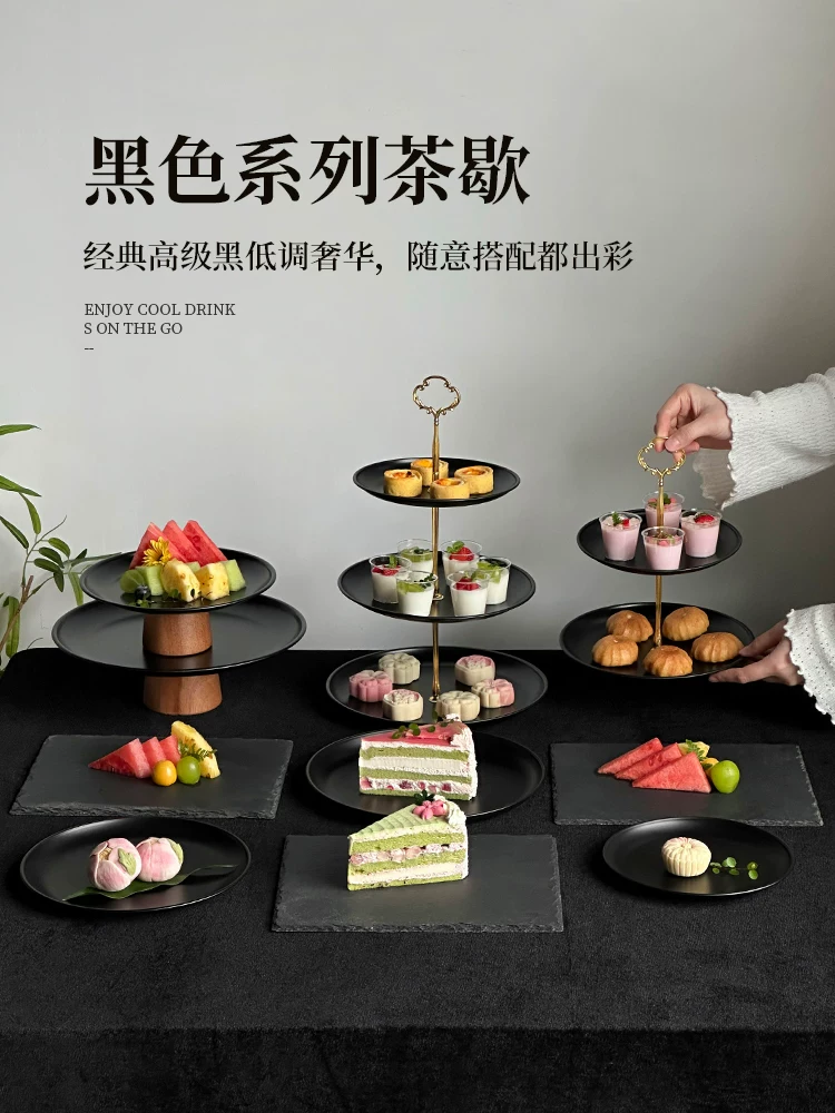 Kệ trưng bày bánh ngọt nhiều tầng, khay bánh, đĩa trái cây, giá đựng đồ ăn nhẹ, trang trí bàn trà chiều