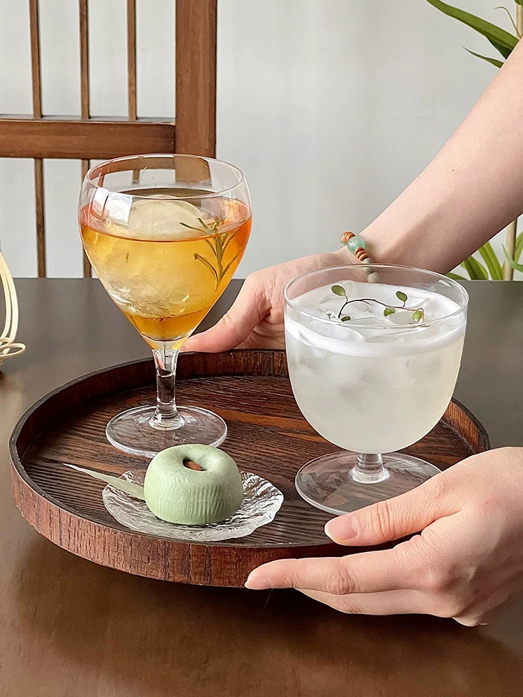 Cốc trà kiểu Trung Quốc mới, cốc chân thấp siêu mỏng, cốc thủy tinh cao cấp, cốc đồ uống đặc biệt, cốc nước ép, cốc cà phê.