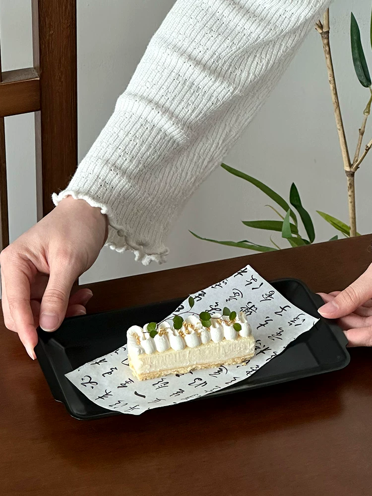 Khay chữ nhật bằng thép không gỉ kiểu Trung Quốc mới, chất lượng thực phẩm, thẩm mỹ cao, khay trà cổ điển, đĩa tráng miệng, khay trà, khay phục vụ.