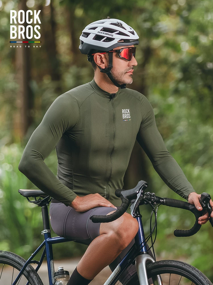 Rock Brothers Sky Road Series Mountain Road Bike Áo đi xe đạp Áo dài tay nam Áo thể thao mùa hè
