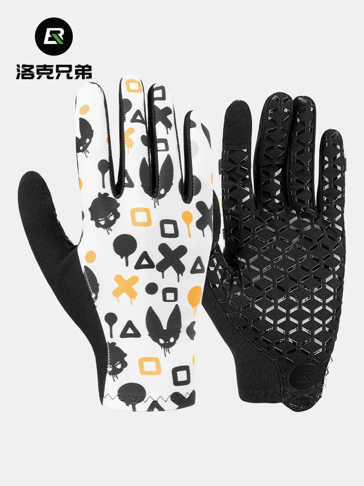 Găng tay đi xe đạp đường trường Rock Brothers, găng tay xe đạp mỏng đủ ngón, găng tay dài ngón dành cho nam và nữ, thích hợp cho mùa xuân, mùa thu và mùa đông, tương thích với màn hình cảm ứng.
