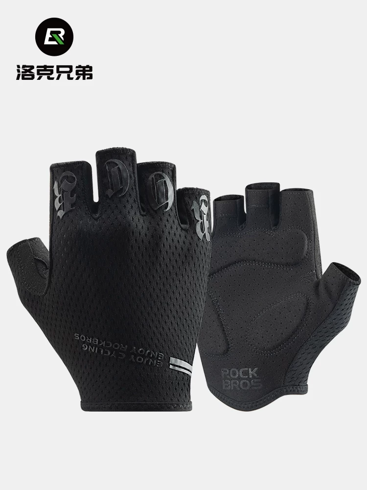Găng tay đi xe đạp Rock Brothers găng tay đi xe đạp leo núi đường trường găng tay ngắn ngón tay nam và nữ thể thao nửa ngón tay mùa hè thiết bị đi xe đạp