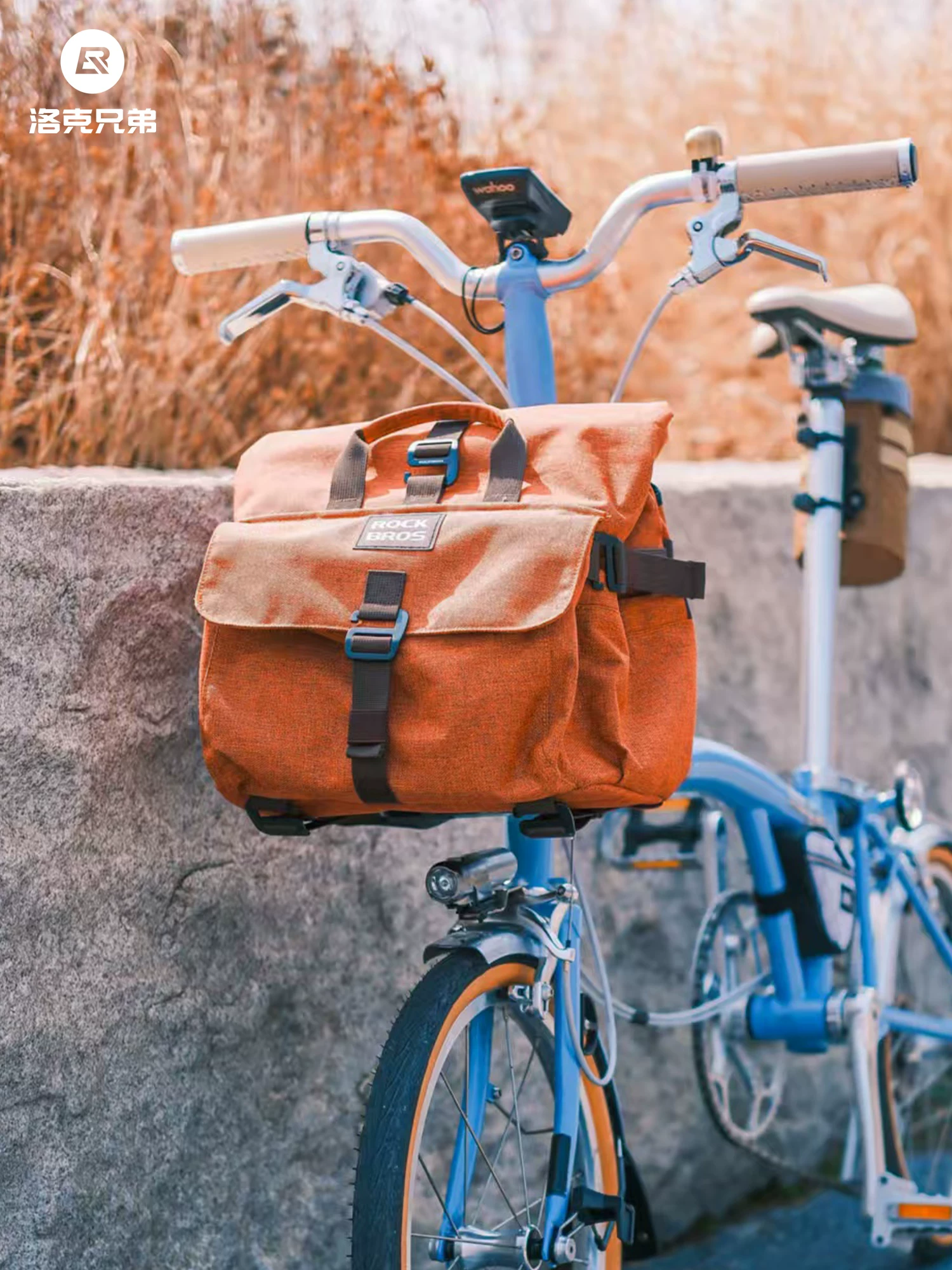 Túi xe đạp gấp nhỏ Rock Brothers, túi yên xe kiểu cổ điển, túi ghi đông, ba lô đi xe đạp trong thành phố