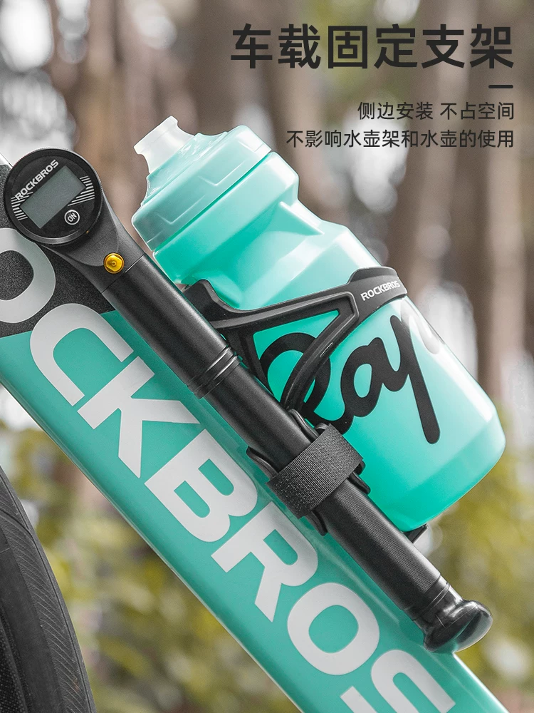 Máy bơm xe đạp Rock Brothers Máy đo áp suất cầm tay áp suất cao mini xe đạp đường trường và xe đạp leo núi Máy bơm không khí van Schrader