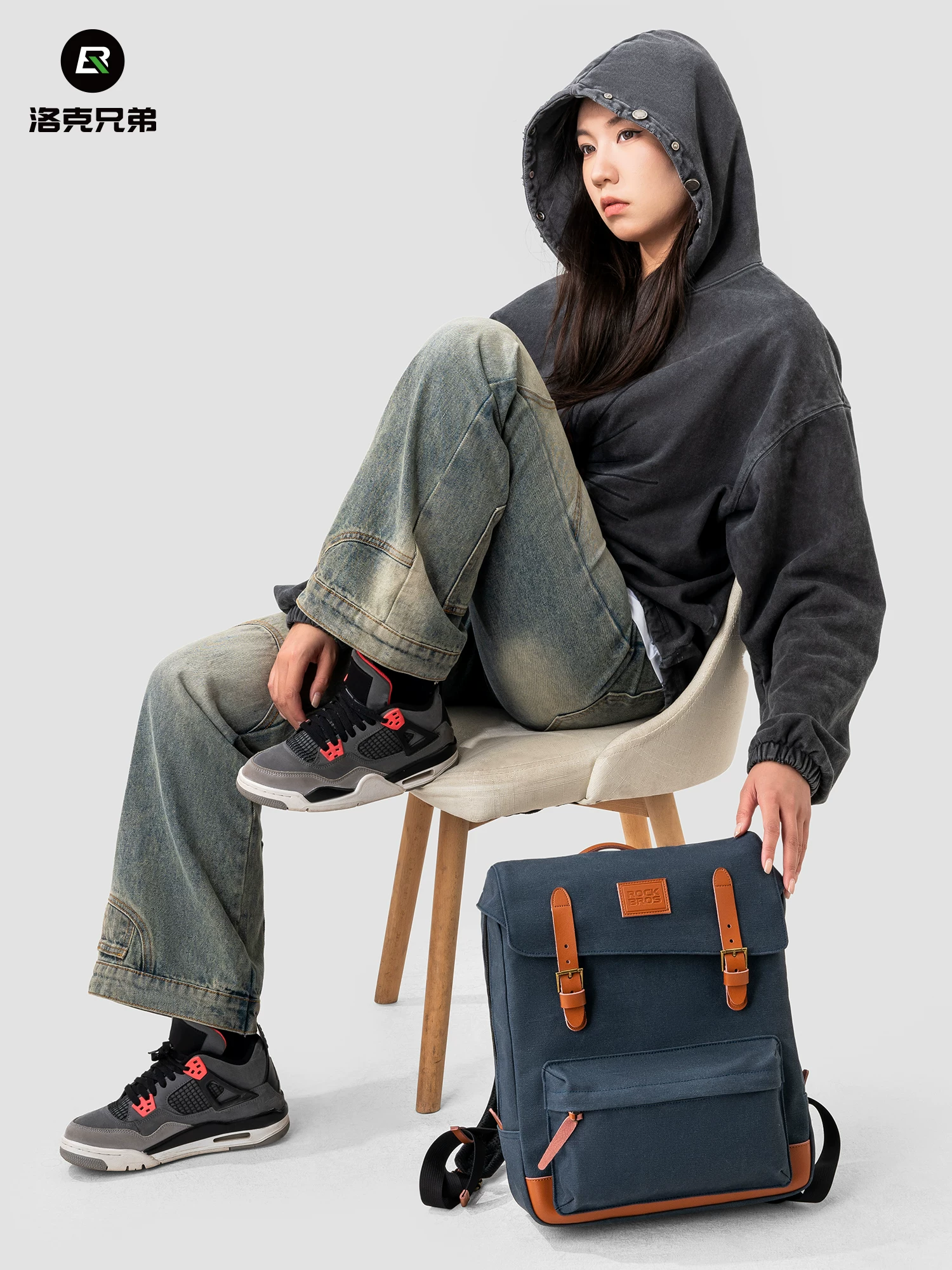 Túi xe đạp gấp nhỏ Rock Brothers, túi đeo trước kiểu retro, túi ghi đông xe đạp, đi xe đạp đô thị, đi làm