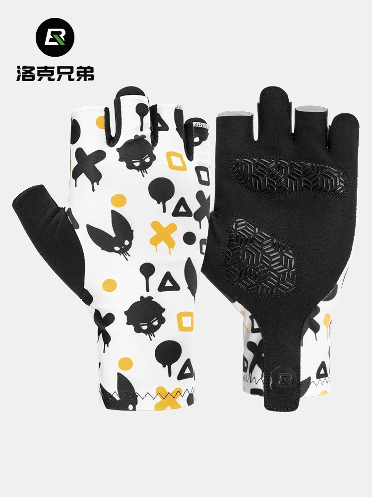 Rock Brothers xe đạp đường trường găng tay đi xe đạp nửa ngón tay mỏng phong cách unisex xe đạp leo núi găng tay ngón tay ngắn mùa xuân hè mùa thu