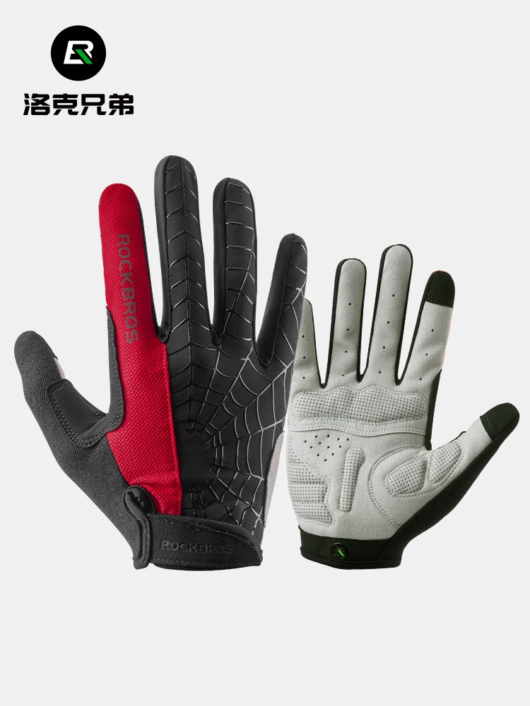 Găng tay đi xe đạp Rock Brothers Găng tay đi xe đạp đầy đủ ngón tay dài ngón tay ngắn ngón tay unisex xe đạp đường núi mùa hè và mùa thu