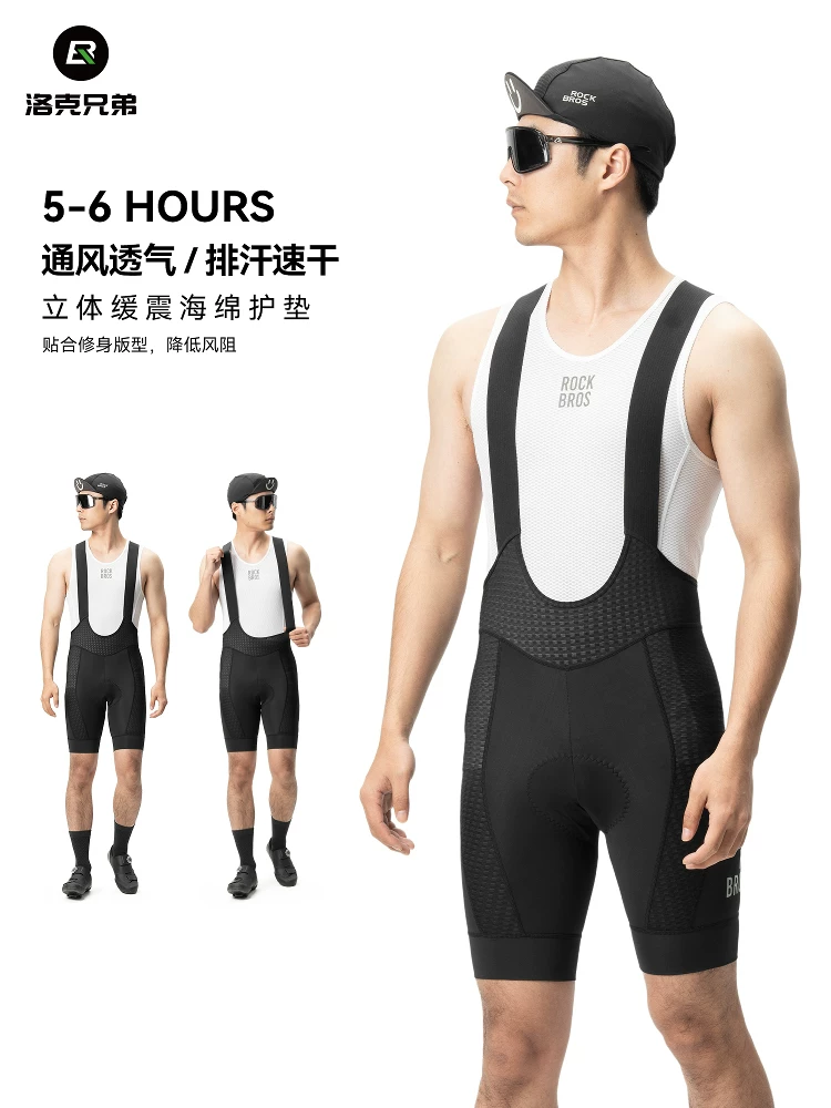 Quần short đi xe đạp Rock Brothers quần yếm nam đi xe đạp đường trường và leo núi có đệm xốp thiết bị đi xe đạp mùa hè