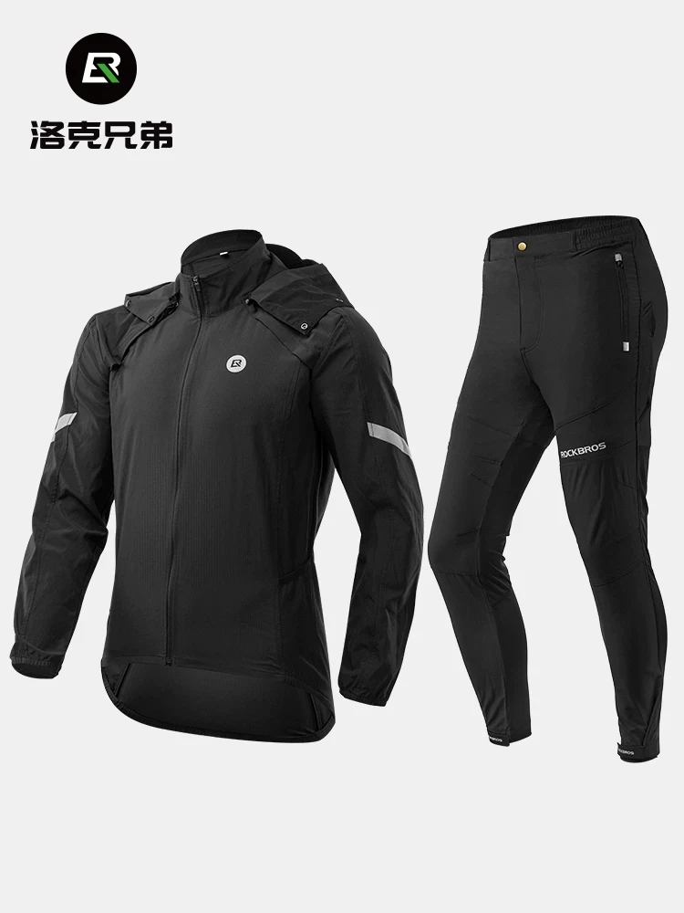 Áo khoác đi xe đạp Rock Brothers có thể tháo rời áo khoác chống gió thể thao unisex dài tay thoáng khí ngoài trời