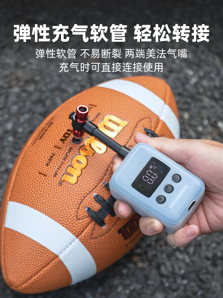 Máy bơm điện cầm tay khẩn cấp Rock Brothers dành cho xe đạp leo núi và xe đạp đường trường, máy bơm bơm hơi bóng rổ và bóng đá, mini áp suất cao
