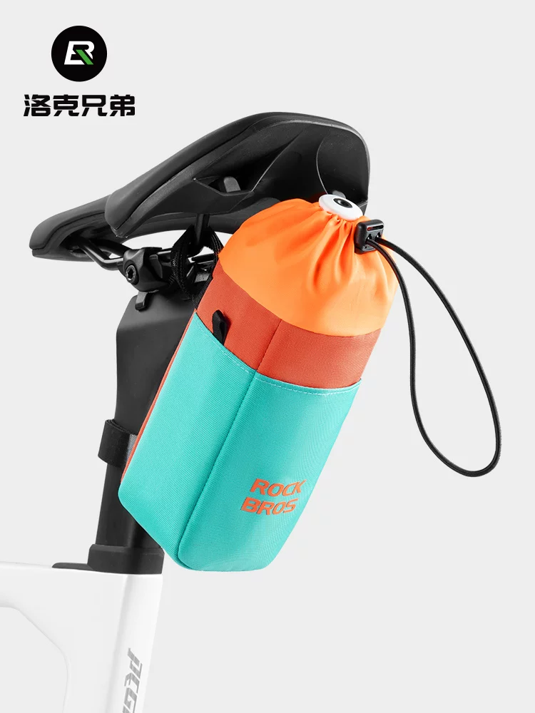 Túi đựng bình nước xe đạp Rock Brothers, túi nước xe đạp gấp gọn, túi treo dây rút, túi đựng cốc nước, túi dây rút gắn tay lái xe đạp đường trường