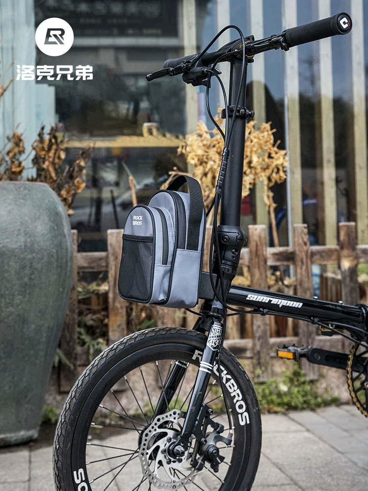 Túi đựng xe đạp gấp Rock Brothers, túi vải nhỏ, túi trước xe đạp, phụ kiện đựng đồ trên tay lái xe đạp