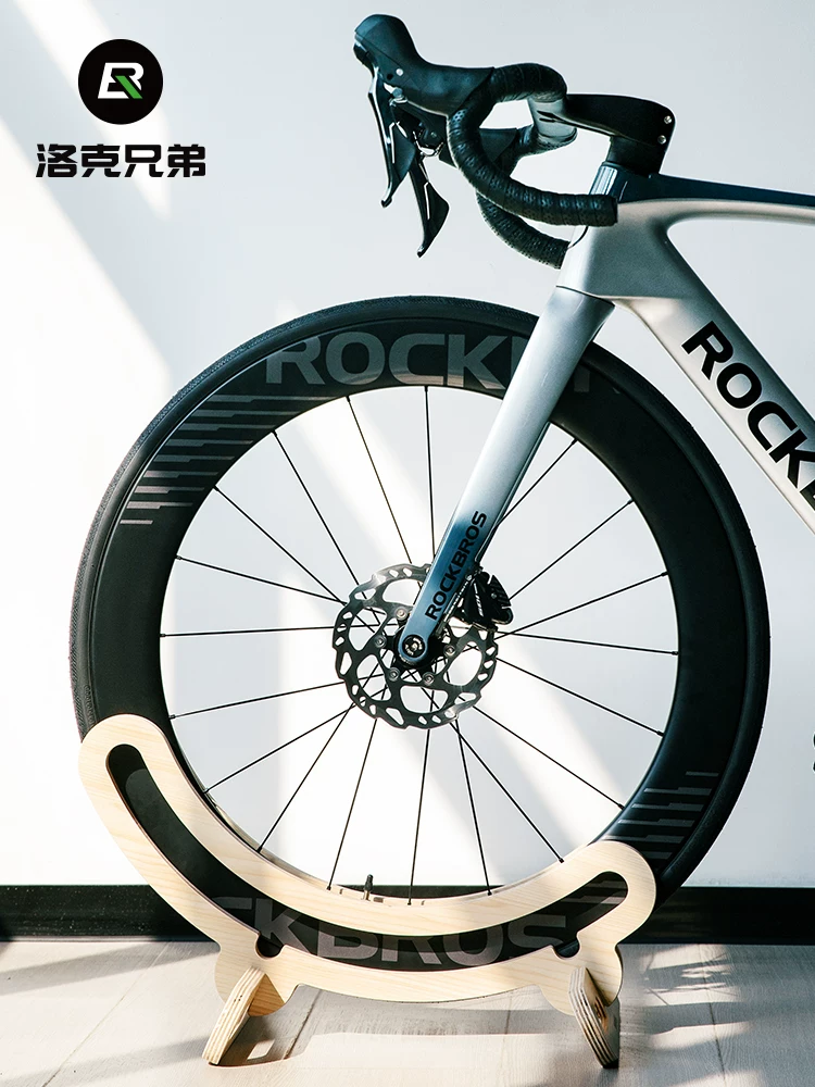 Giá để xe đạp Rock Brothers, giá đỡ bằng gỗ, chân đế cố định, giá đỡ xe đạp dùng trong nhà