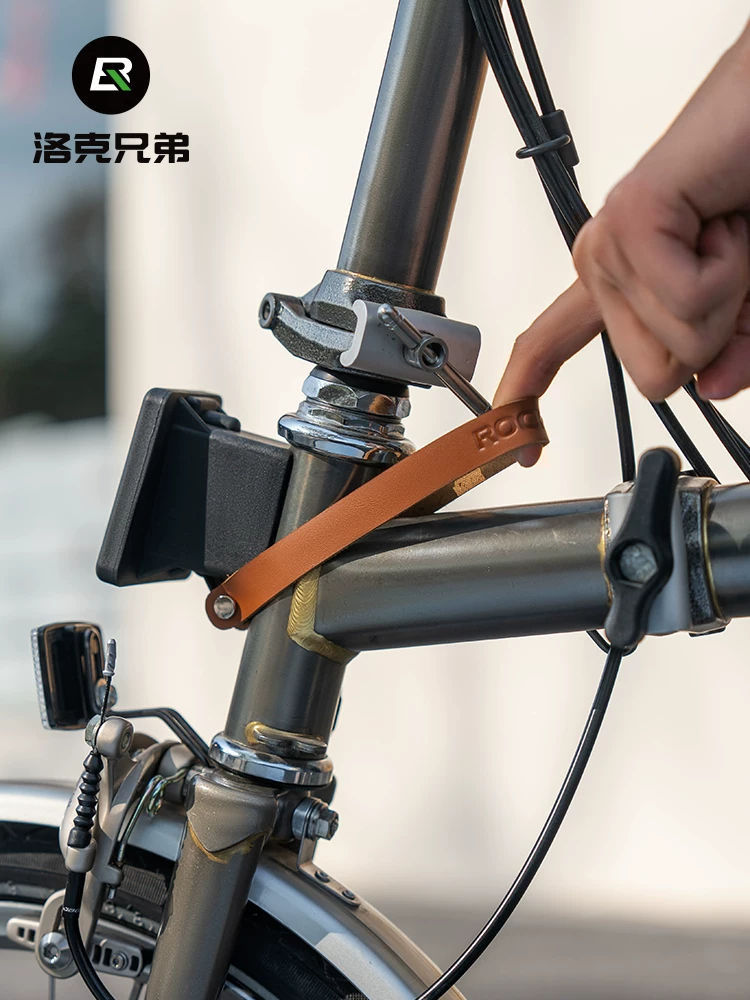 Rock Brothers tay cầm hình mũi lợn nhỏ xe đạp phía trước túi đế da bò mở khóa khóa gấp nhanh phụ kiện xe đạp