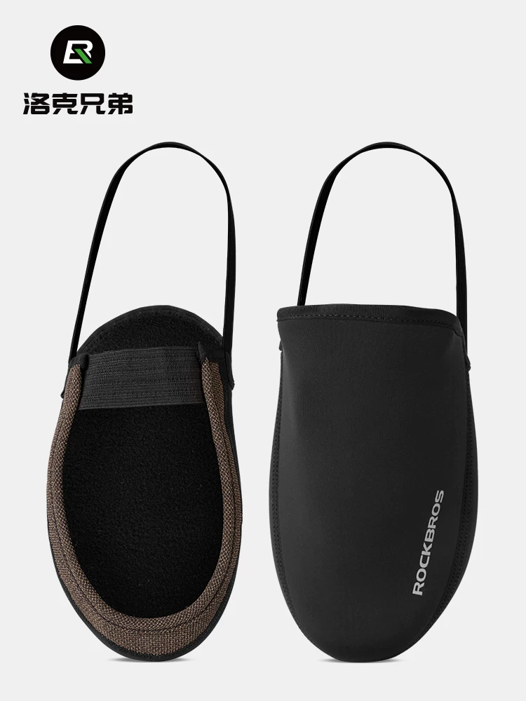 Bao giày xe đạp Rock Brothers, bao giày xe đạp đường trường và xe đạp leo núi chống gió và giữ ấm nửa lòng bàn tay, tự khóa