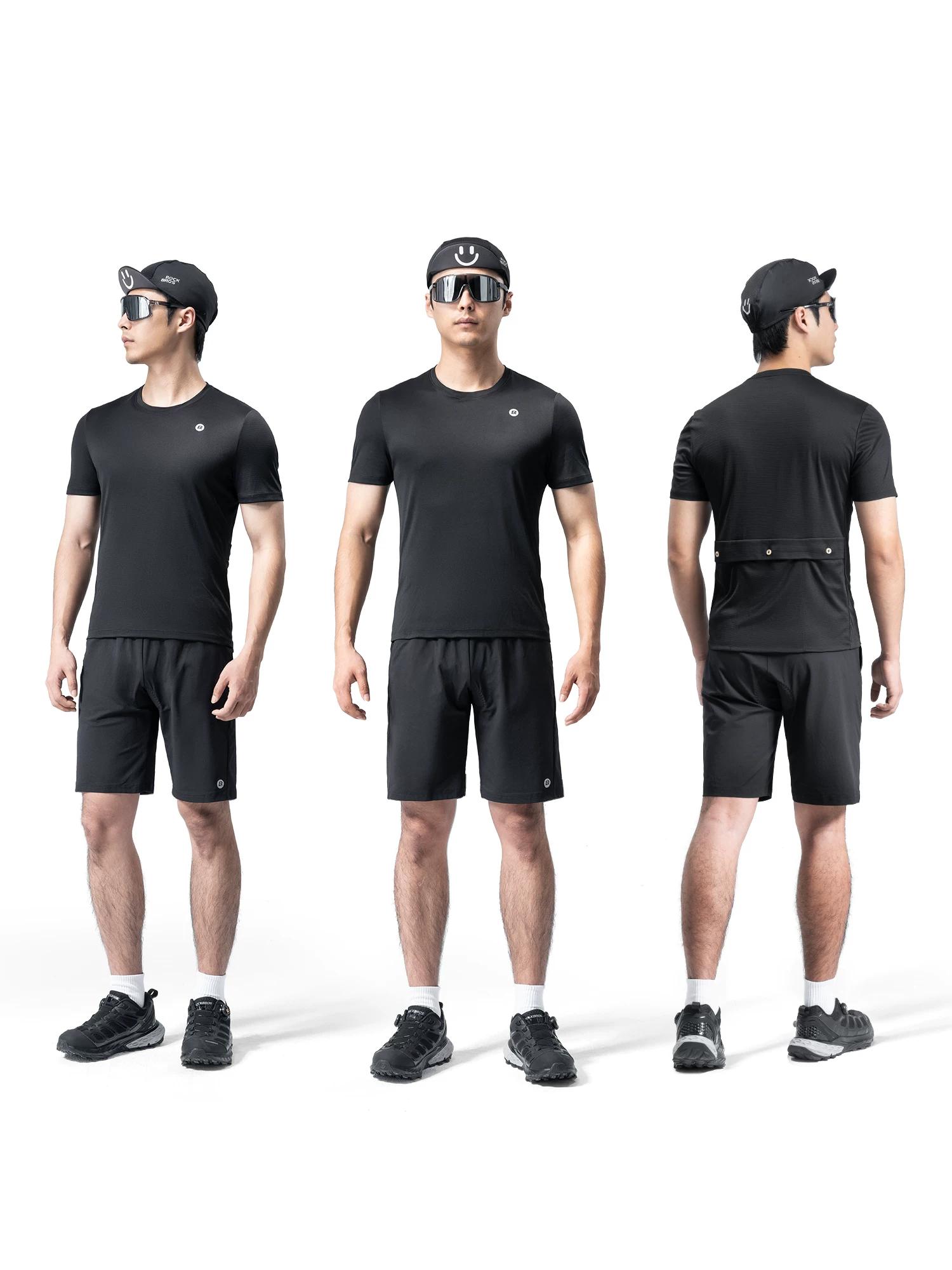 Rock Brothers Áo đi xe đạp ngắn tay giản dị dành cho nam giới đi xe đạp đường bộ Áo thun thoáng khí trên quần short bộ mùa hè