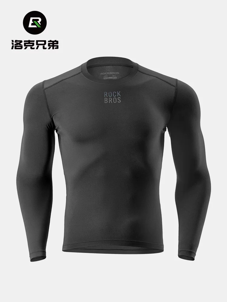Áo thể thao Rock Brothers lớp trong dài tay, chất liệu lông cừu, giữ ấm, lớp lót thể thao, đồ lót nhẹ, thoáng khí, kiểu dáng nam