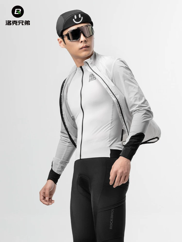 Áo khoác gió đi xe đạp Rock Brothers chống gió dài tay dành cho nam giới đi xe đạp leo núi ngoài trời nhẹ thiết bị quần áo đi xe đạp