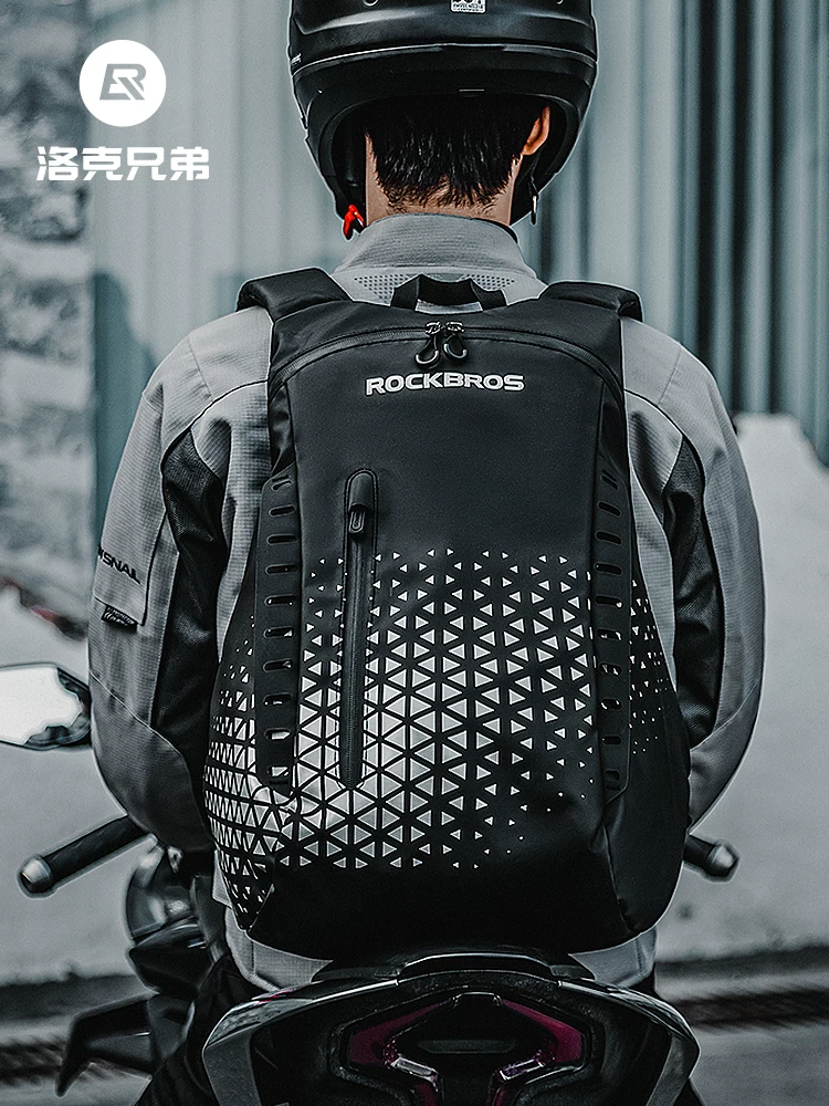 Túi đựng mũ bảo hiểm xe máy Rock Brothers, ba lô xe máy, túi đựng đồ, túi đi xe đi làm phản quang sức chứa lớn