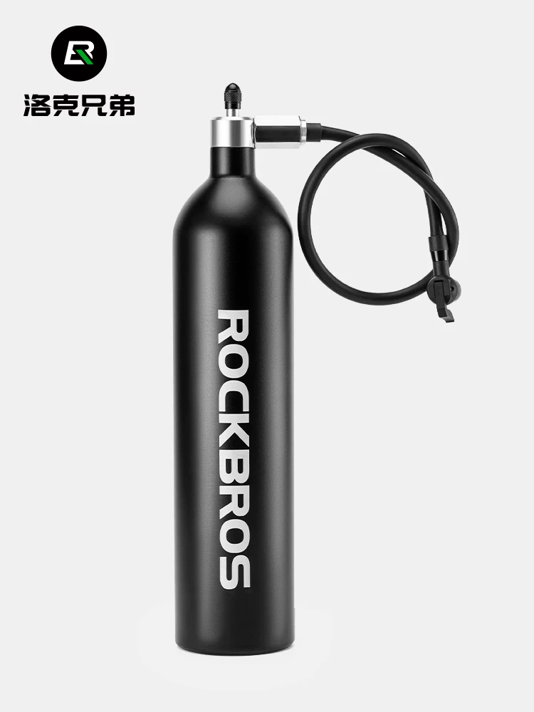 Bình khí nén cao áp bằng hợp kim nhôm, có thể tái sử dụng, của Rock Brothers, với van kiểu Mỹ/Pháp, dùng để sửa chữa lốp xe không săm.