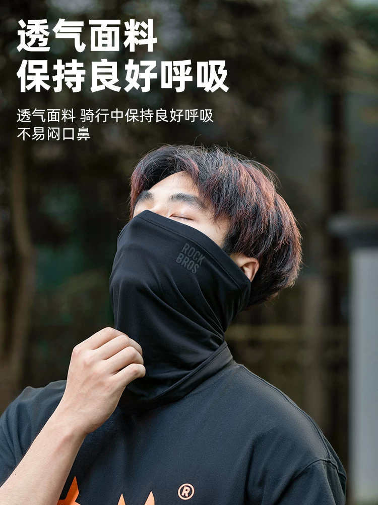 Mặt nạ đi xe đạp Rock Brothers mùa thu đông chống gió giữ ấm cổ, khăn quàng cổ thoáng khí bằng vải lông cừu, đồ dùng ngoài trời unisex