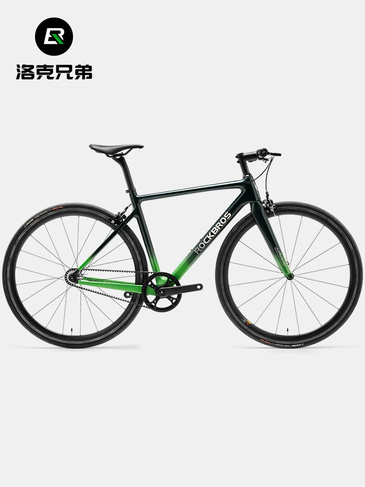 Xe đạp đường trường Rock Brothers tay lái phẳng bằng sợi carbon T700 xe đạp giải trí đô thị đi xe đạp phanh chữ V một tốc độ dành cho nam và nữ