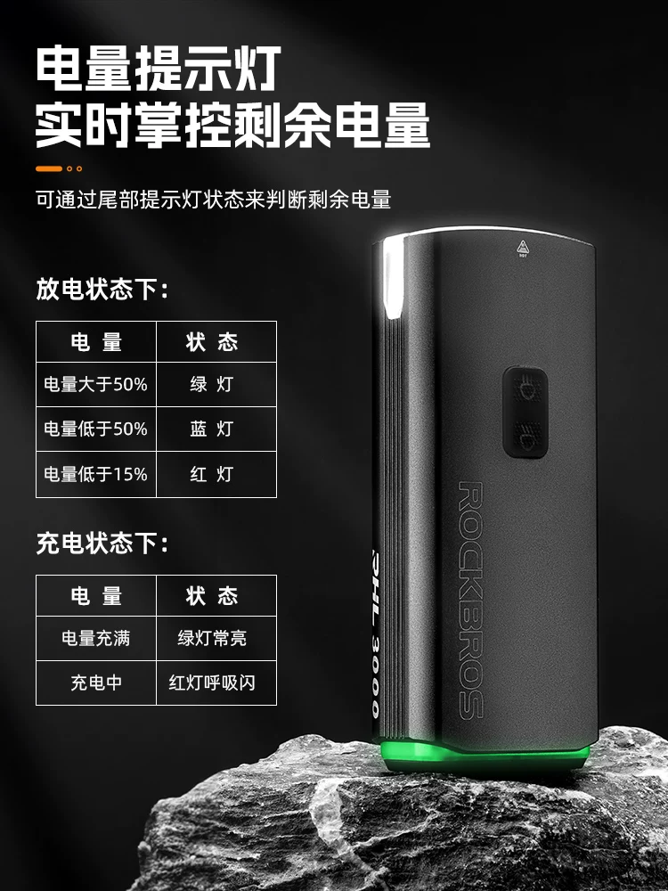 Đèn xe đạp Rock Brothers đèn pin mạnh có thể sạc lại đèn pha chùm sáng cao và thấp xe đạp leo núi đường bộ thiết bị đi xe ban đêm