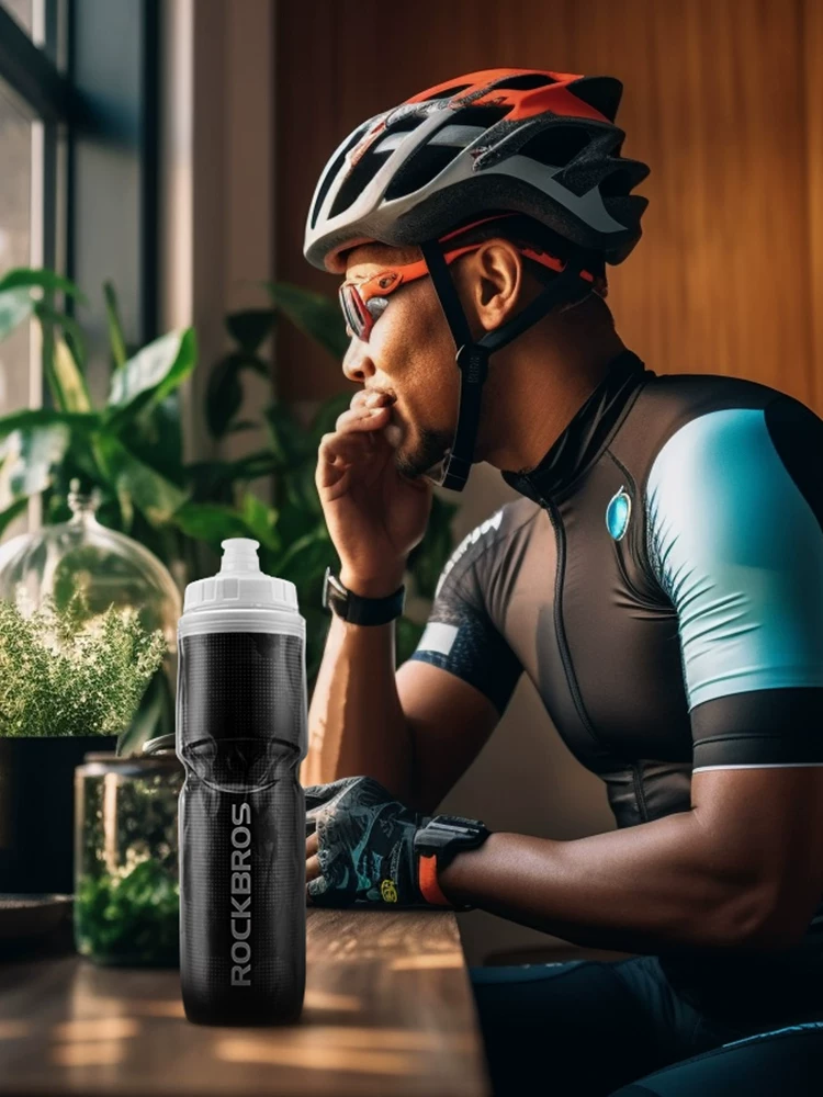 Bình nước xe đạp Rock Brothers, bình nước giữ lạnh kiểu bóp cho xe đạp đường trường và xe đạp leo núi, bình nước, dụng cụ đạp xe thể thao