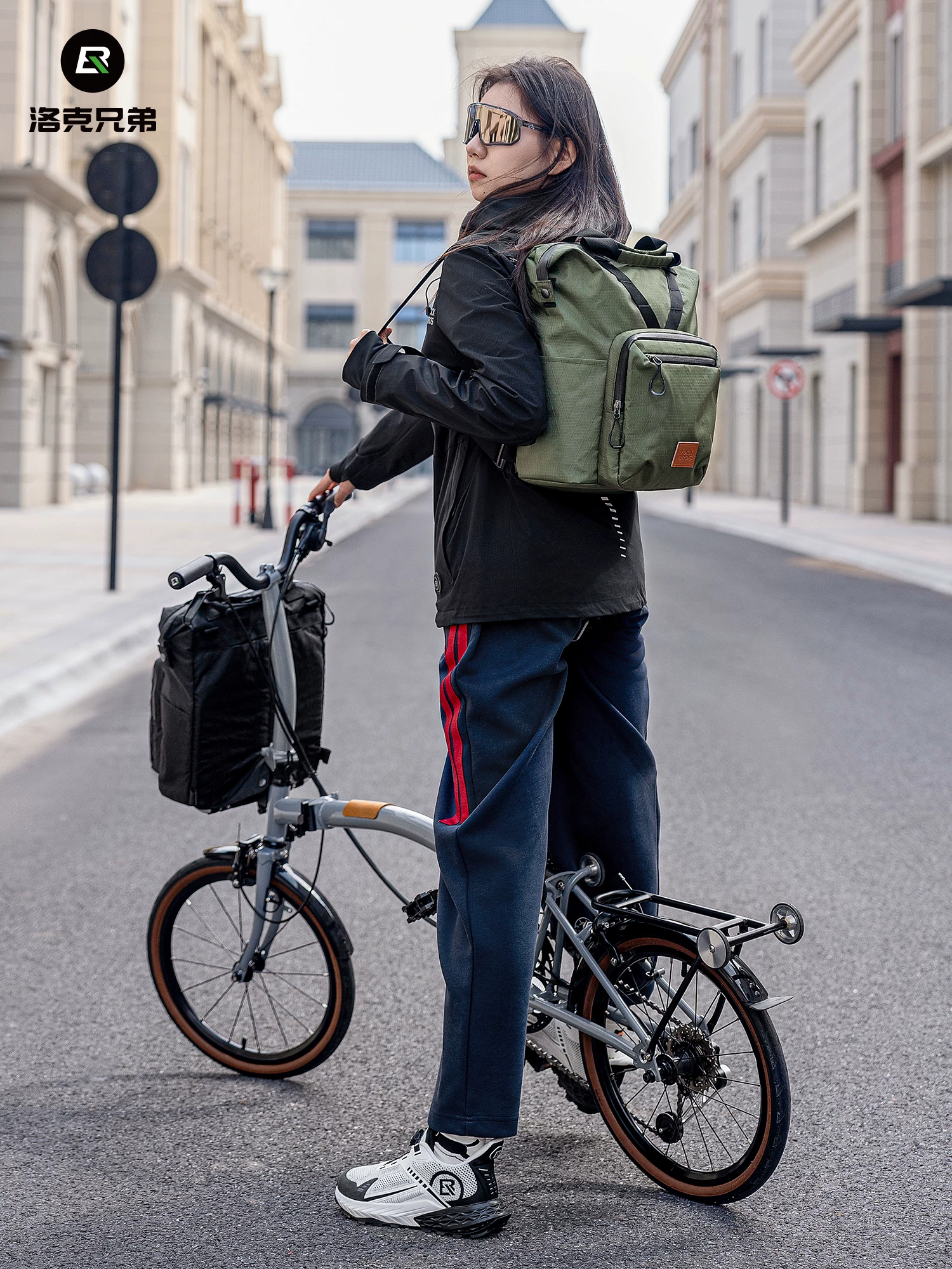 Ba lô xe đạp gấp Rock Brothers Ba lô đi xe đạp đô thị Xe đạp vải nhỏ Unisex Túi du lịch thể thao ngoài trời