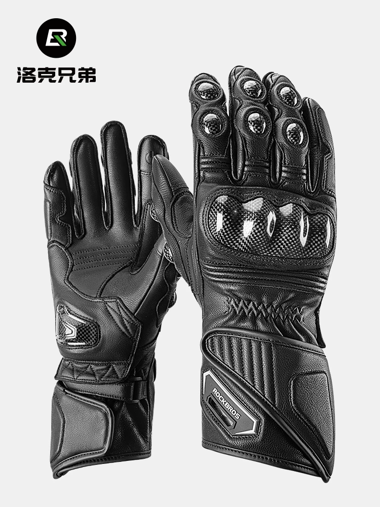 Găng tay đi xe máy Rock Brothers bằng da cừu nguyên ngón chống gió và ấm áp dành cho nam chống rơi xe máy thiết bị đi xe mùa đông
