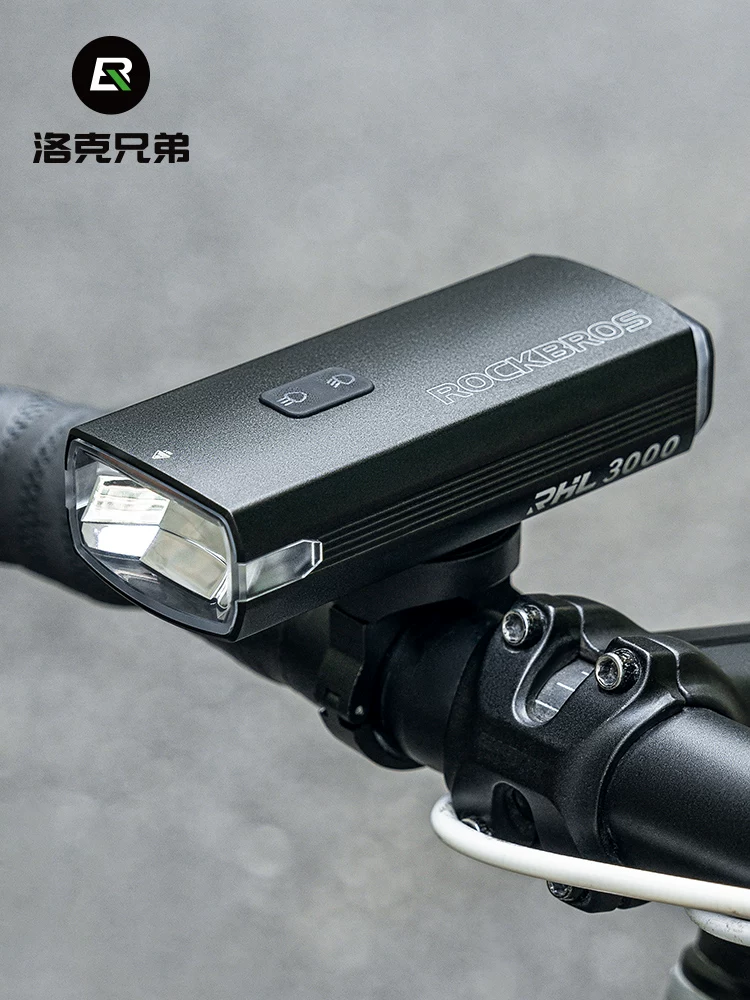 Đèn xe đạp Rock Brothers đèn pin mạnh có thể sạc lại đèn pha chùm sáng cao và thấp xe đạp leo núi đường bộ thiết bị đi xe ban đêm
