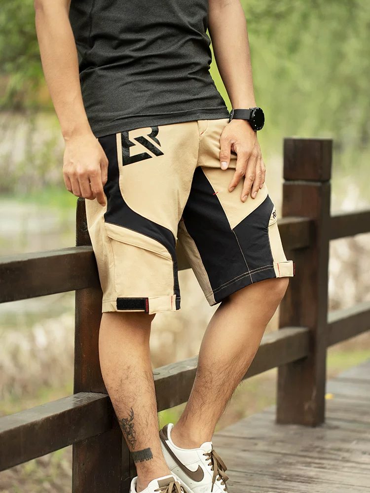 Quần short đi xe đạp thông thường của Rock Brothers dành cho nam mùa hè đi bộ đường dài ngoài trời xe đạp leo núi DH quần dài thể thao hai lớp thoáng khí