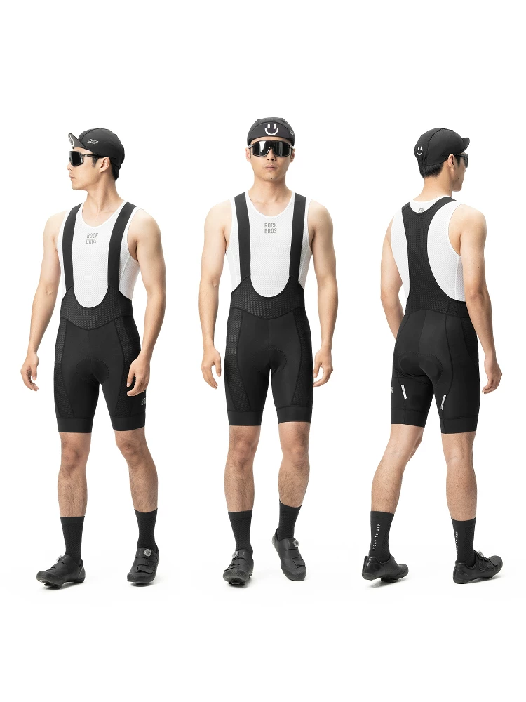 Quần short đi xe đạp Rock Brothers quần yếm nam đi xe đạp đường trường và leo núi có đệm xốp thiết bị đi xe đạp mùa hè