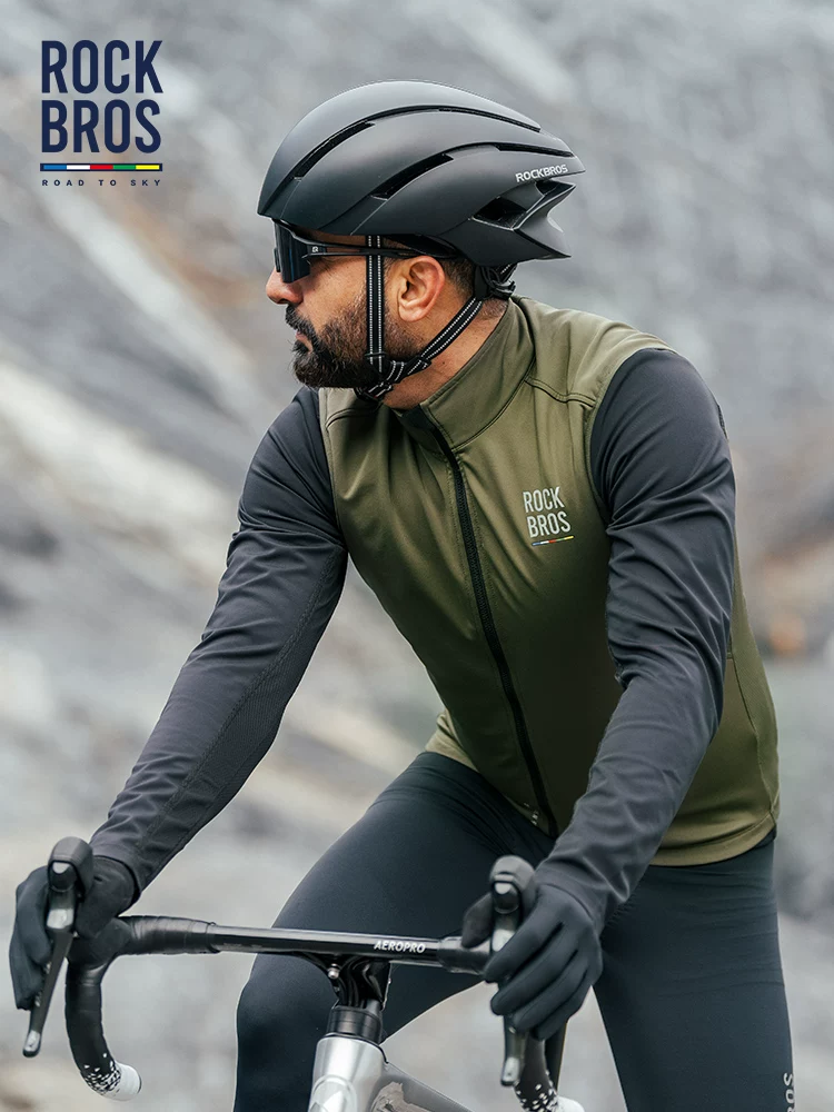 Rock Brothers Sky Road Series Áo đi xe đạp Áo chống gió Áo ấm đi xe đạp đường bộ Quần áo không tay dành cho nam