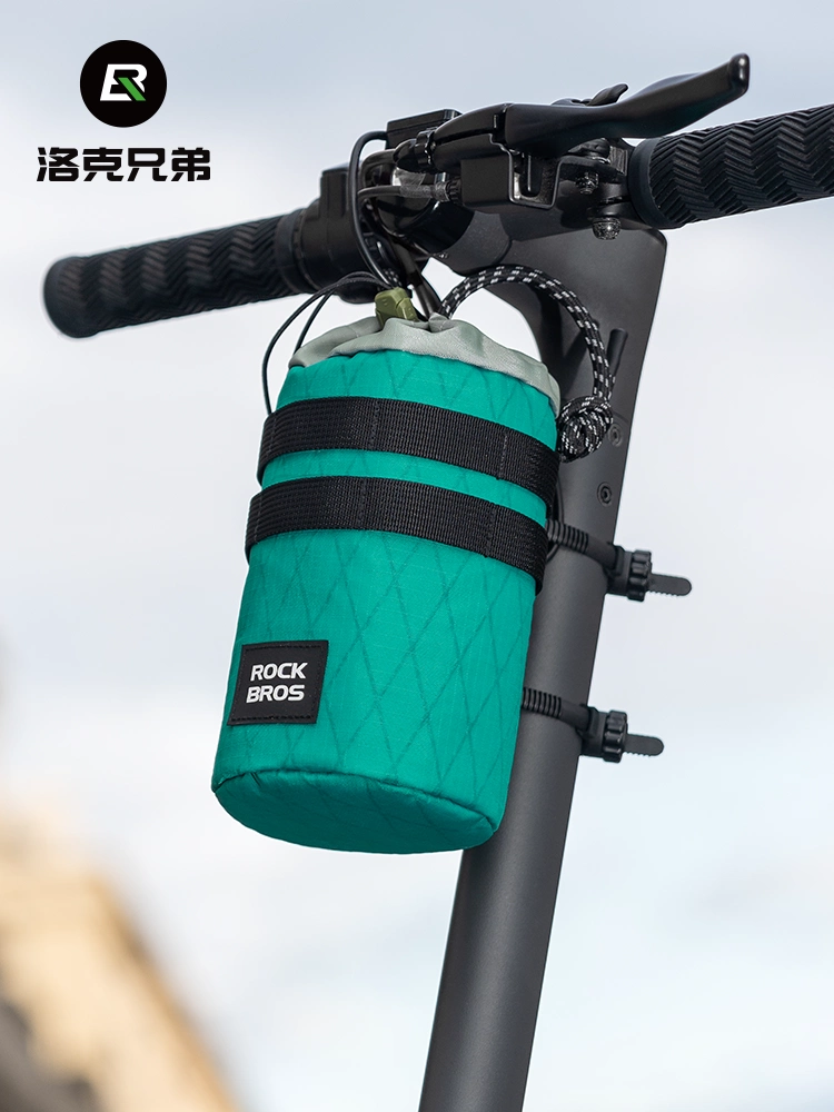 Túi đựng bình nước xe đạp gấp gọn Rock Brothers, túi đựng nước xe đạp, túi nước, túi treo tay lái, túi trước xe đạp đường trường có dây rút