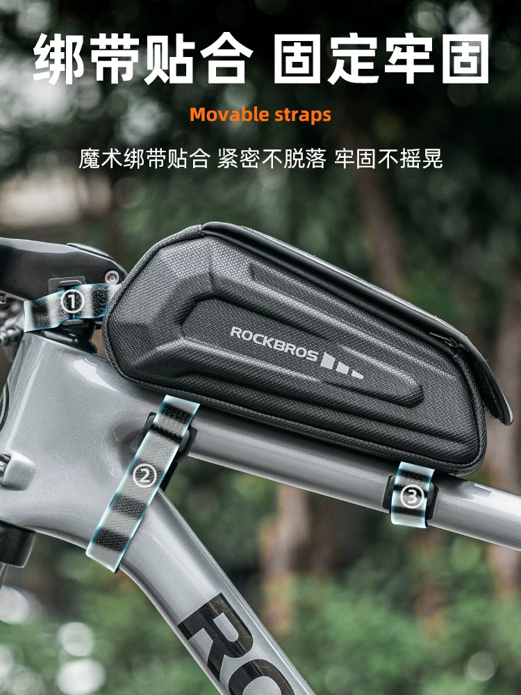 Túi đựng xe đạp Rock Brothers, túi đựng trên khung xe, túi khung xe phía trước, túi đựng điện thoại vỏ cứng, xe đạp leo núi và thiết bị đi xe đạp đường trường.
