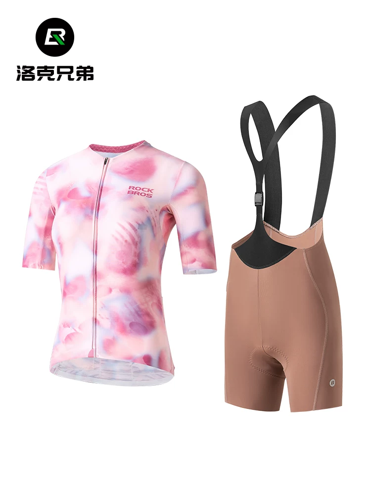 Bộ áo đi xe đạp Rock Brothers quần short yếm ngắn tay dành cho nữ xe đạp leo núi đường trường hàng đầu mùa hè thoáng khí