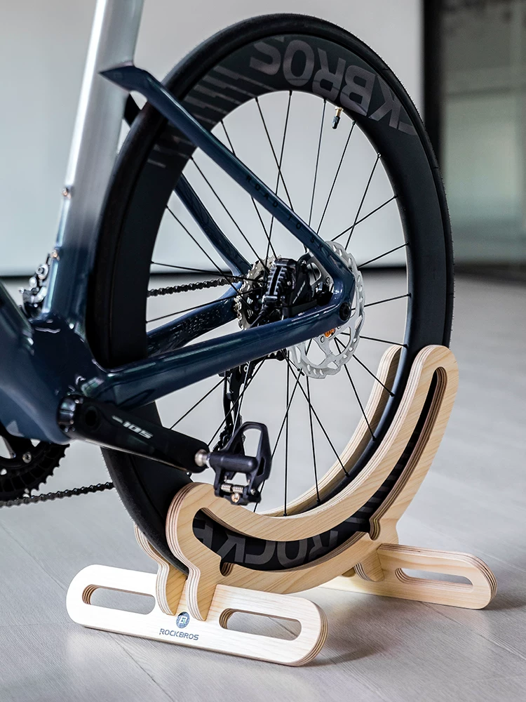 Giá để xe đạp Rock Brothers, giá đỡ bằng gỗ, chân đế cố định, giá đỡ xe đạp dùng trong nhà