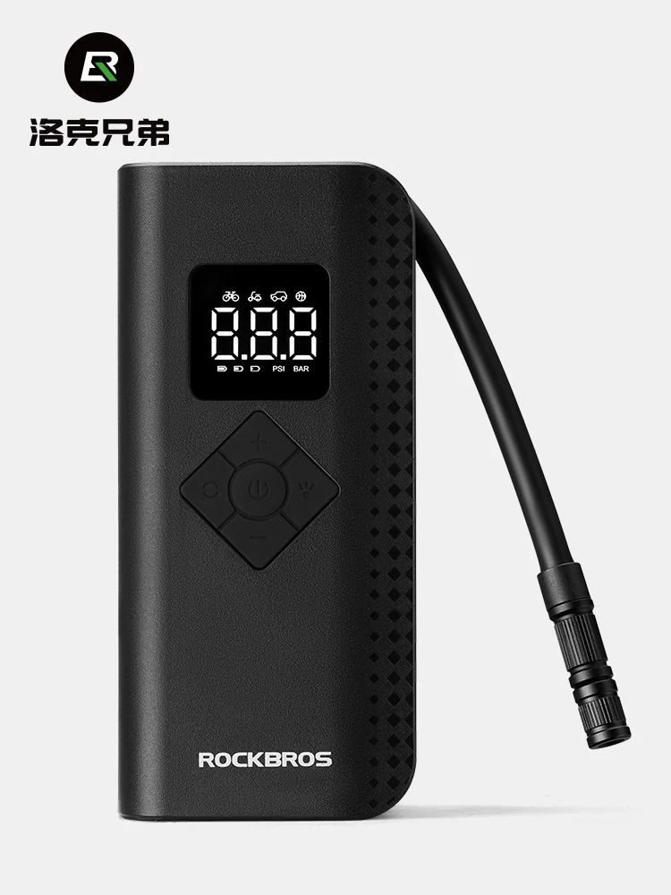 Máy bơm không khí điện Rock Brothers Máy bơm hơi cầm tay không dây áp suất cao dành cho xe đạp, xe máy, ô tô mini và đồ bơm hơi.