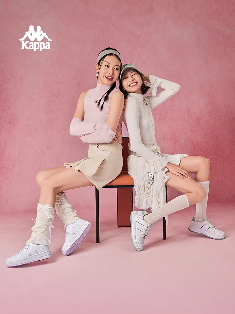 Giày thể thao đế dày Kappa dành cho nữ mùa đông 2025, kiểu dáng mới thời trang đa năng, màu trắng, đế mềm, phong cách retro.