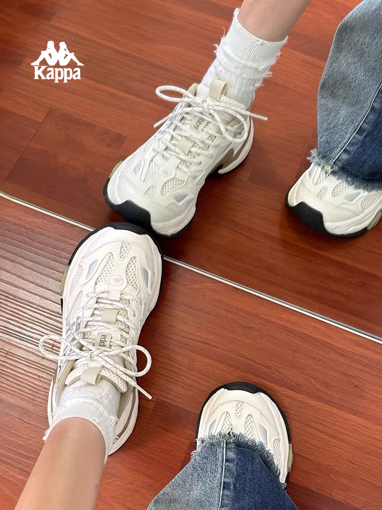 Giảm giá đặc biệt | Chính hãng] Giày bố đế dày Kappa dành cho nữ Mùa đông 2025 Giày lưới thông thường mới