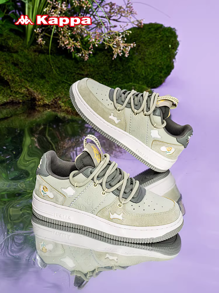 Giày thể thao Kappa nữ mùa đông 2025, đế dày, đa năng, phong cách giản dị, thiết kế độc đáo, giày thể thao retro.