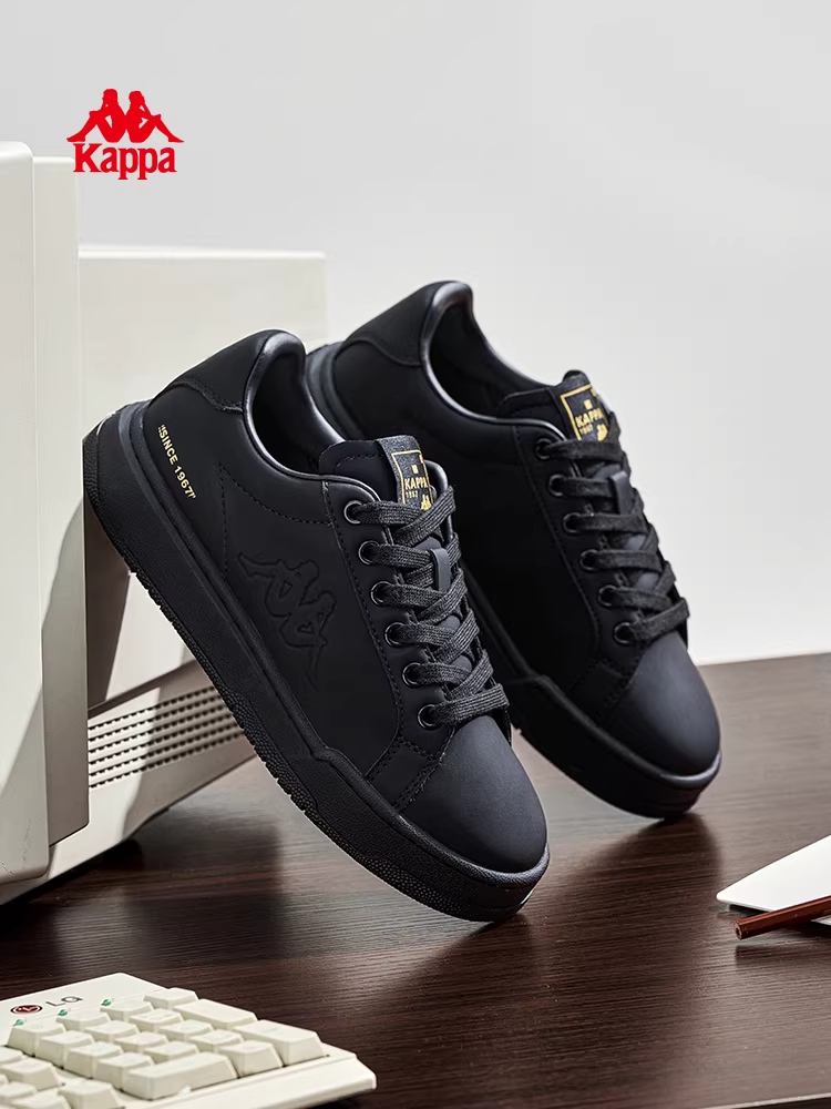 Giày thể thao nam Kappa màu đen mùa đông 2025 đế dày thời trang phong cách retro nhẹ nhàng