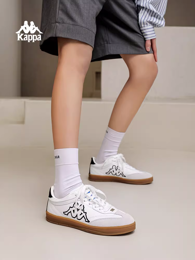 Giày tập luyện Kappa retro Đức dành cho nữ 2025, mẫu mới mùa đông, nhẹ, đa năng, màu trắng, đế mềm đa năng