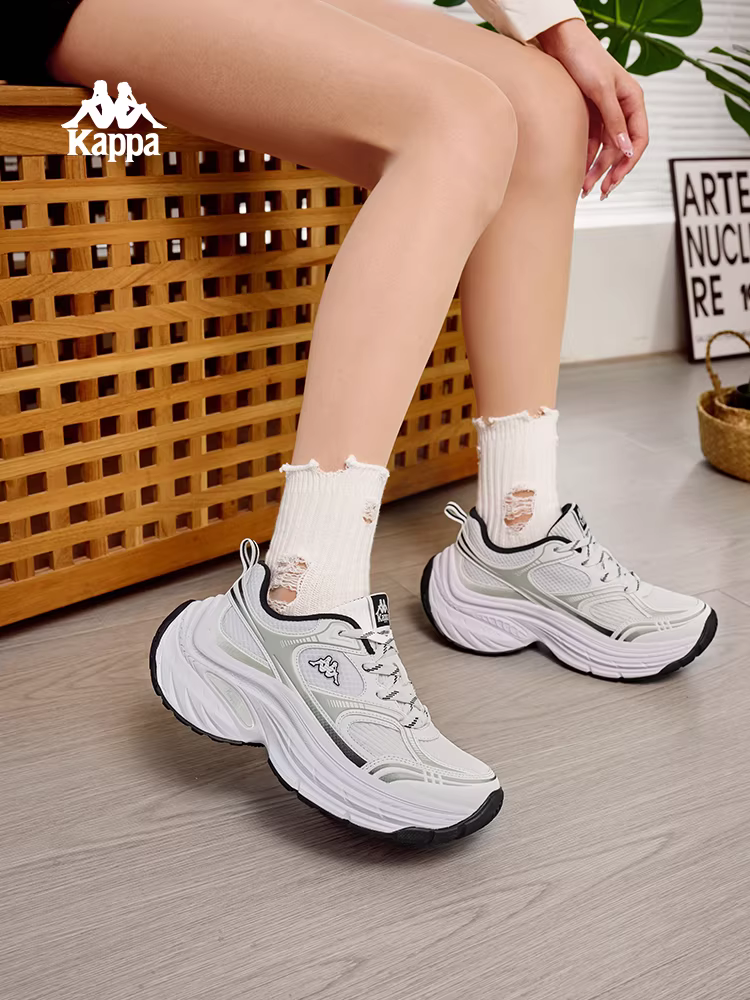 Giày thể thao nữ Kappa mùa đông 2025, kiểu dáng mới, nhẹ, phong cách casual, đế dày, tăng chiều cao, đa năng.