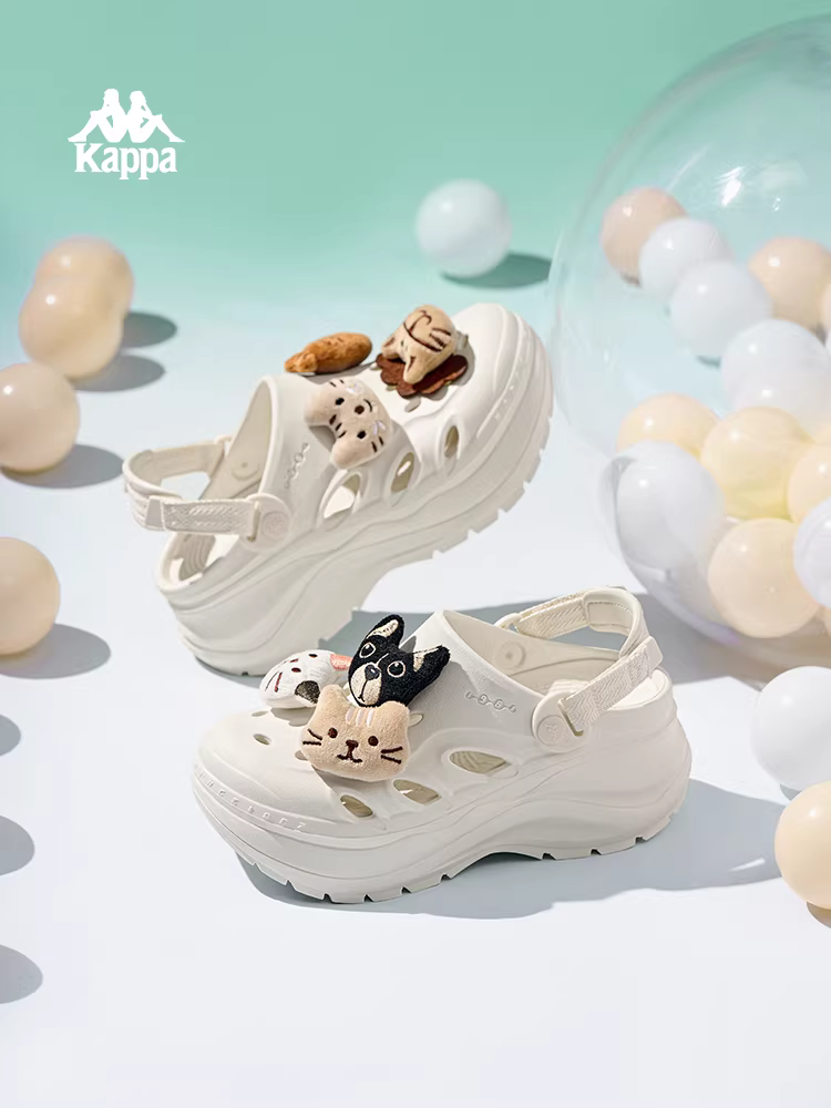 Dép Kappa đế dày dành cho nữ, mẫu mới hè 2025, chất liệu EVA chống trơn, đi biển thoải mái, kiểu dáng thời trang.