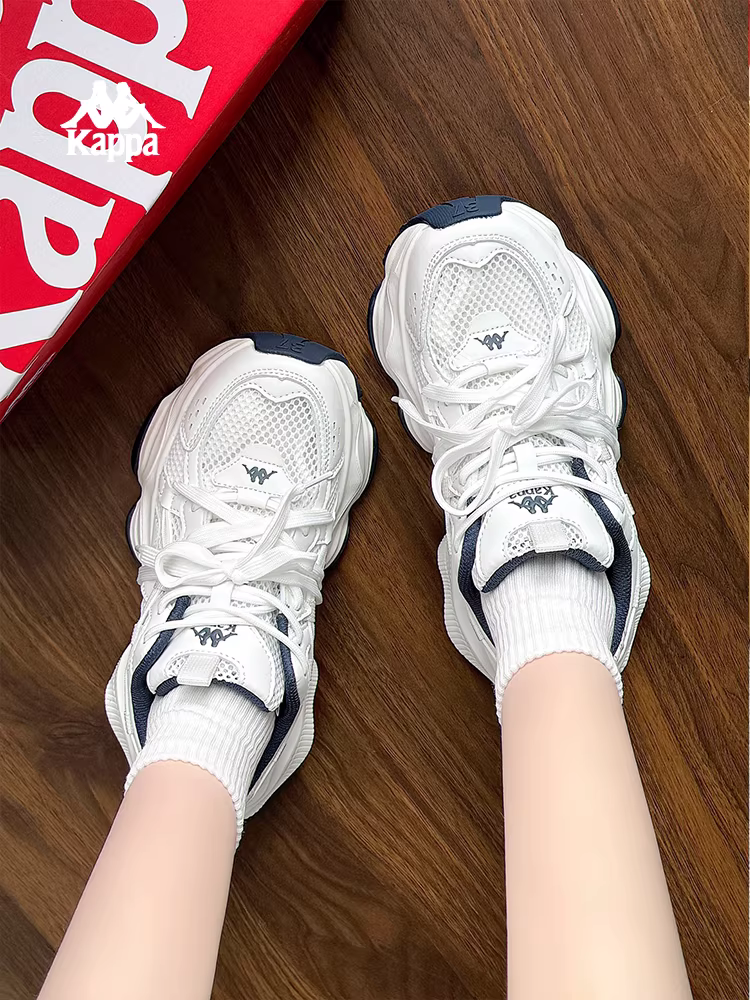 Giày lưới Kappa thoáng khí, giày bố nữ mùa đông 2025, đế dày mỏng, tăng chiều cao, giày thể thao nhẹ, giày thường ngày