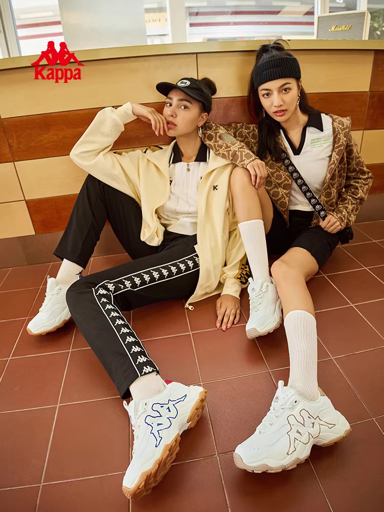 Giày thể thao nam nữ Kappa 2025 kiểu đôi mùa đông mới đế dày tăng chiều cao phong cách retro giày bố dành cho nữ